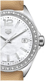 Tag Heuer Formula 1 Quartz Diamonds Mother of Pearl Dial Beige Leather Strap Watch for Women - WBJ131A.FC8254