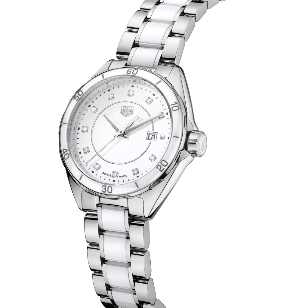 Tag Heuer Formula 1 Diamonds White Dial Two Tone Steel Strap Watch for Women - WBJ141AD.BA0974