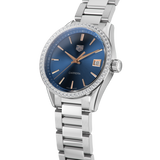 Tag Heuer Carrera Quartz Diamonds Blue Dial Silver Steel Strap Watch for Women - WAR1114.BA0601