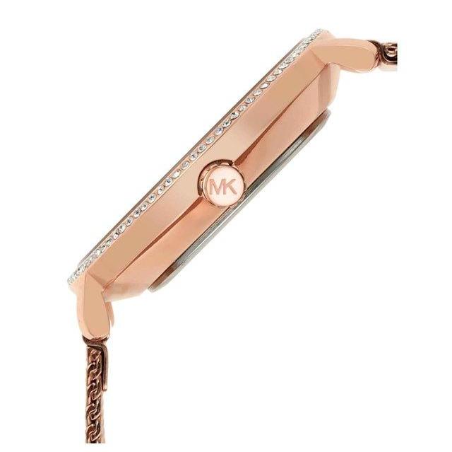 Michael Kors Pyper Quartz Mother of Pearl White Dial Rose Gold Mesh Strap Watch For Women - MK4588