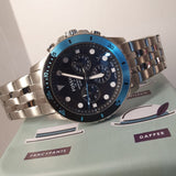 Fossil FS5827 FB-01 Chronograph Men’s Watch – Black Dial with Silver Steel Strap