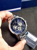 Tommy Hilfiger Keagan Blue Dial Silver Steel Strap Watch for Men - 1791293