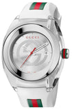 Gucci YA137102 Sync XXL Quartz Men's Watch – White Dial & White Rubber Strap