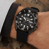 Seiko 5 Sports SRPD65K3 Automatic Men's Watch – Black Dial & Black Silicone Strap