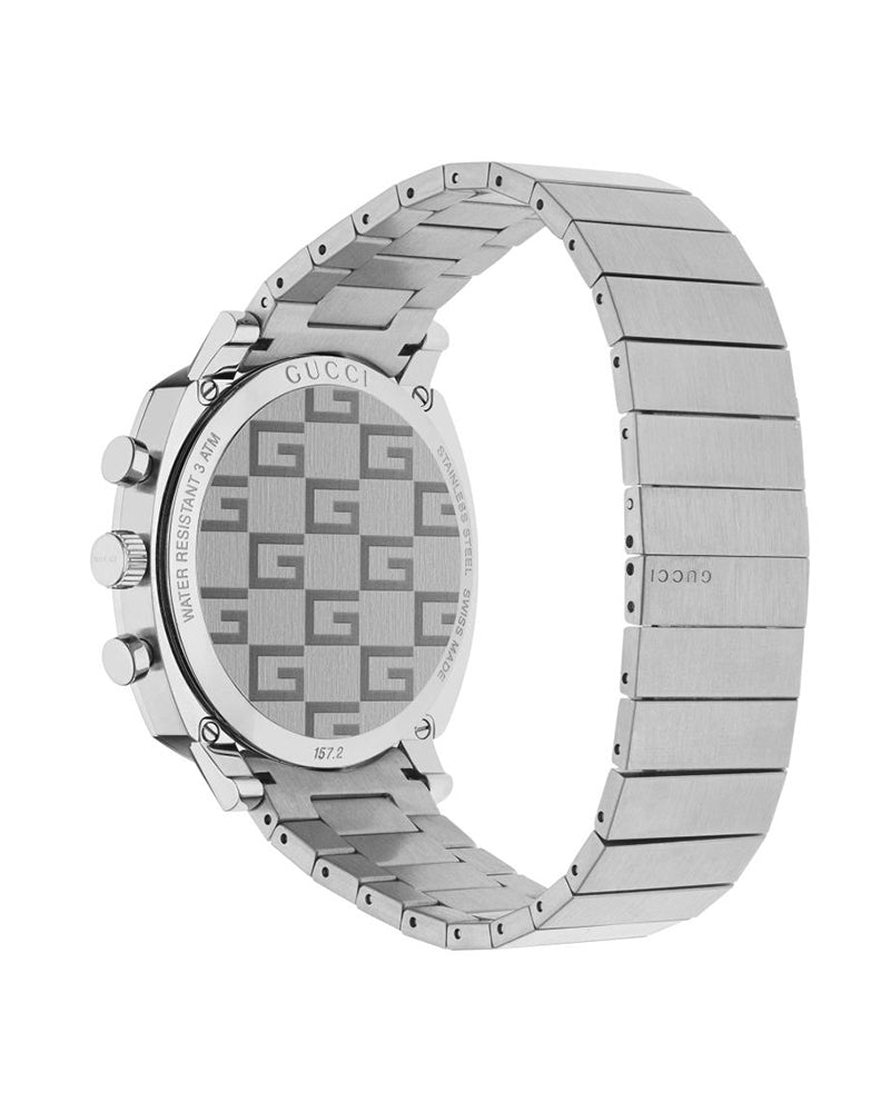 Gucci Grip Collection Quartz Silver Dial Silver Steel Strap Watch For Men - YA157302