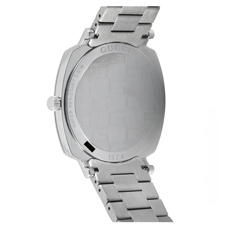 Gucci Grip Quartz Silver Dial Silver Steel Strap Watch For Men - YA157501