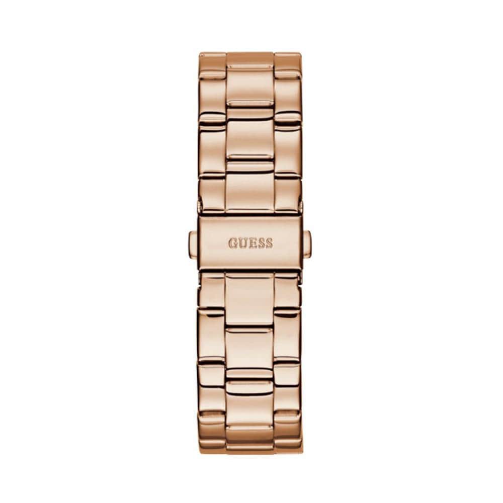 Guess Confetti Pink Dial Rose Gold Steel Strap Watch For Women - W0774L3