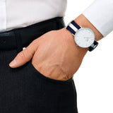 Daniel Wellington Classic Glasgow White Dial Two Tone NATO Strap Watch For Men - DW00100018