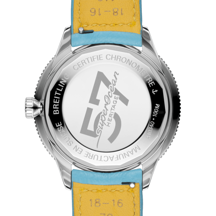 Breitling Superocean Heritage '57 Pastel Paradise Blue Dial Blue Leather Strap Watch for Women - A10340161C1X1