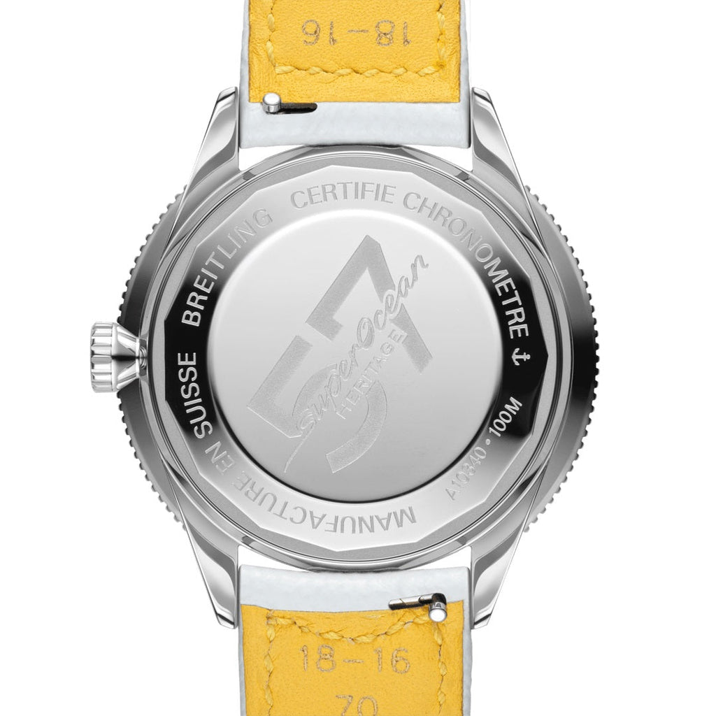 Breitling Superocean Heritage '57 Pastel Paradise White Dial White Leather Strap Watch for Women - A10340A71A1X1