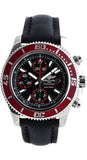 Breitling Superocean Chronograph II 44 A1334102/BA86 Men's Limited Edition Automatic Watch – Red Dial with Black Leather Strap