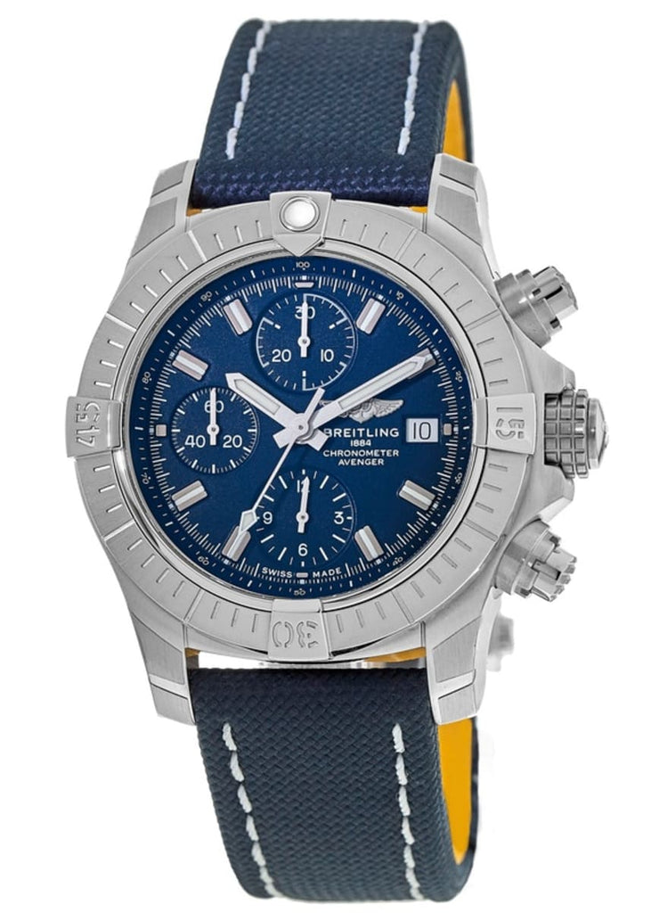 Breitling Avenger Chronograph 43 Blue Dial Blue Nylon Strap Watch for Men - A13385101C1X1