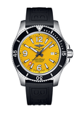 Breitling Superocean Automatic 44 A17367021I1S1 Men's Watch – Yellow Dial with Black Rubber Strap