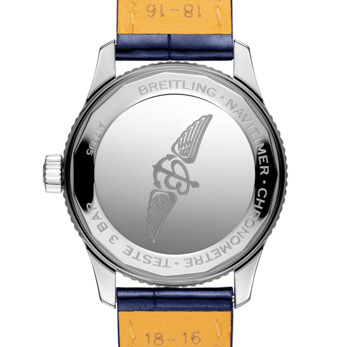 Breitling Navitimer Automatic 35 Blue Dial Blue Leather Strap Watch for Men - A17395161C1P1