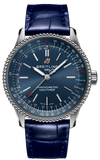 Breitling Navitimer Automatic 35 Blue Dial Blue Leather Strap Watch for Men - A17395161C1P1