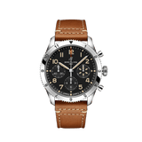 Breitling AVI Chronograph 42 P-51 Mustang A233803A1B1X1 Men's Watch – Black Dial with Brown Leather Strap