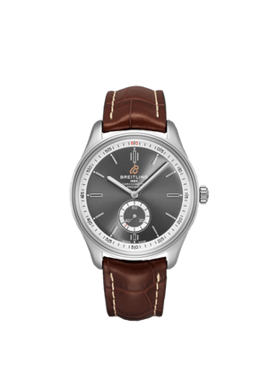 Breitling Premier Automatic 40mm Grey Dial Brown Leather Strap Watch for Men - A37340351B1P2