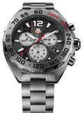 Tag Heuer Formula 1 Chronograph Grey Dial Silver Steel Strap Watch for Men - CAZ1114.BA0877