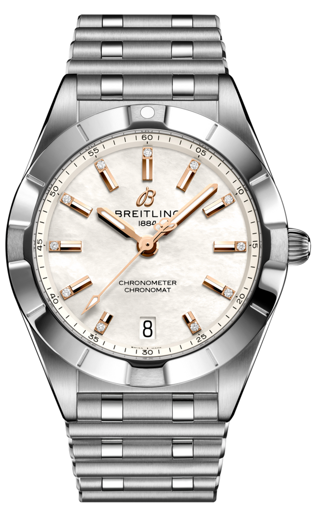 Breitling Chronomat 32 Mother of Pearl Dial Silver Steel Strap Watch for Women - A77310101A4A1