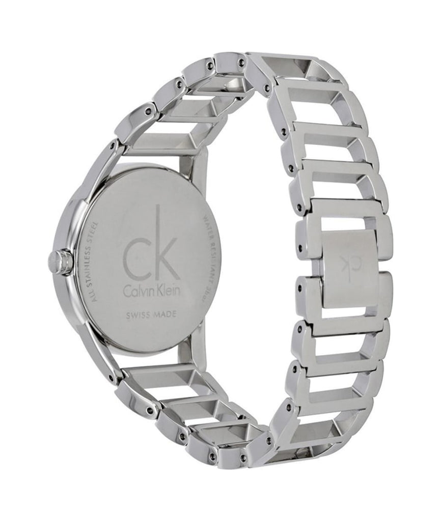 Calvin Klein Stately Silver Dial Silver Steel Strap Watch for Women - K3G2312W