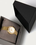 Guess W0647L7 Chelsea Crystals Women’s Watch – Mother of Pearl White Dial & Gold Mesh Bracelet