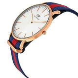 Daniel Wellington Classic Oxford White Dial Two Tone NATO Strap Watch For Men - DW00100001