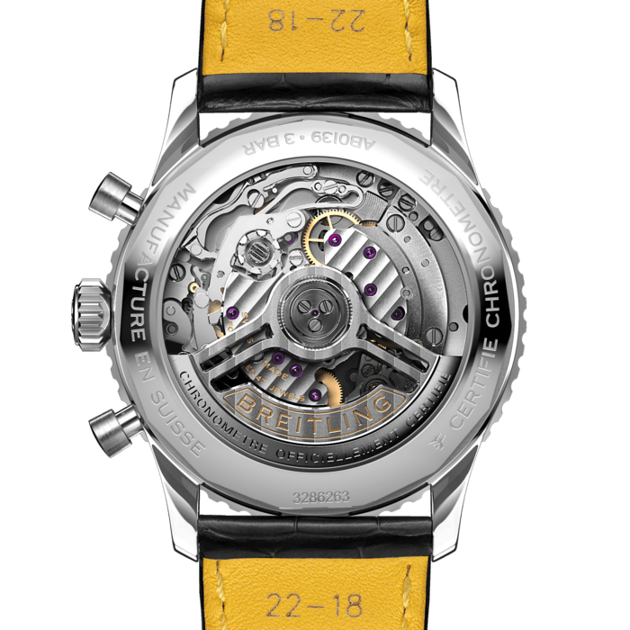 Breitling Navitimer B01 Chronograph 41 Blue Dial Black Leather Strap Watch for Men - AB0139241C1P1