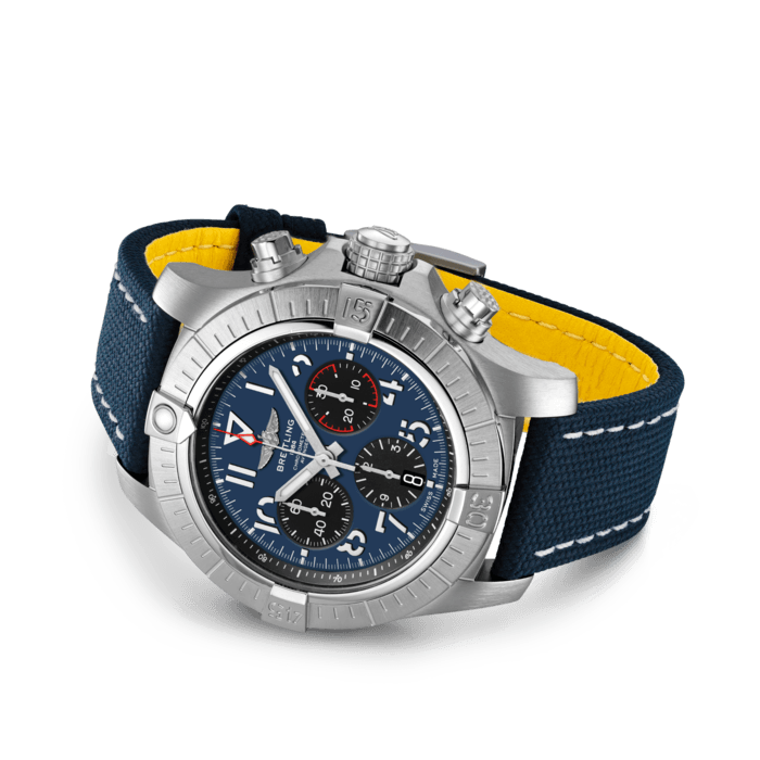 Breitling Avenger B01 Chronograph 45 Blue Dial Blue Nylon Strap Watch for Men - AB01821A1C1X1