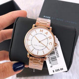 Marc Jacobs Roxy White Dial Rose Gold Steel Strap Watch for Women - MJ3523