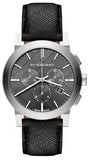Burberry BU9359 The City Quartz Men's Watch – Grey Dial & Black Leather Strap