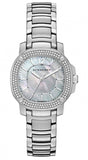 Burberry BBY1801 The Britain Women's Watch – Diamond-Accented Mother of Pearl Dial & Silver Steel Bracelet