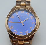Marc Jacobs Henry Blue Dial Rose Gold Steel Strap Watch for Women - MBM3213