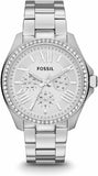 Fossil AM4481 Cecile Chronograph Women's Watch – Silver Dial & Silver Steel Strap