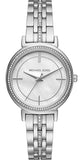 Michael Kors MK3641 Cinthia Quartz Women's Watch – White Mother of Pearl Dial & Silver Steel Strap