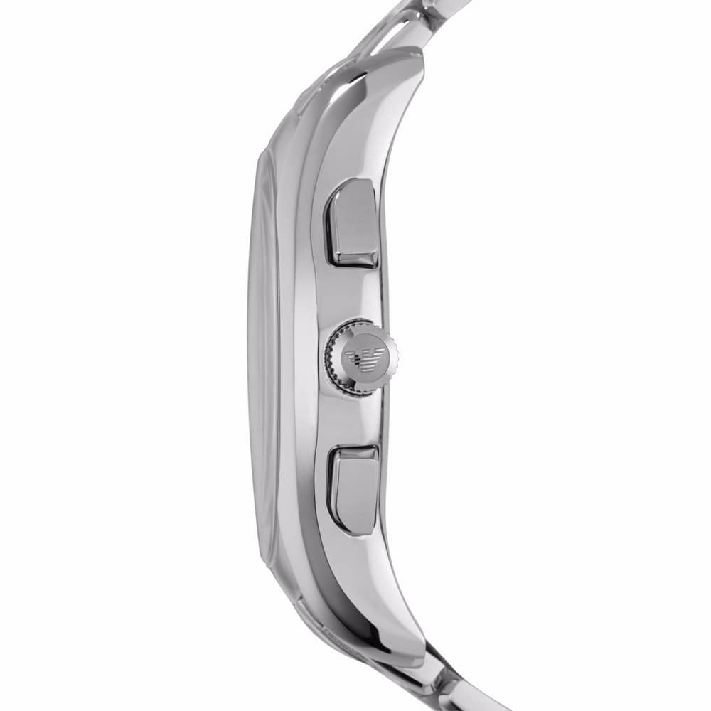 Emporio Armani Velente Chronograph Quartz Silver Dial Silver Steel Strap Watch For Men - AR1702