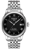 Tissot T41.1.483.53 T-Classic Le Locle Powermatic 80 Women's Watch – Black Dial & Silver Steel Strap