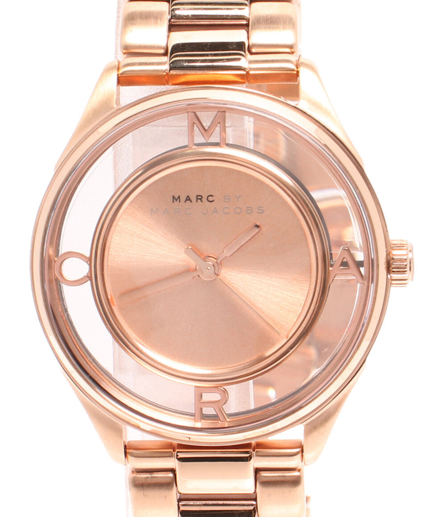 Marc Jacobs Tether Transparent Rose Gold Dial Rose Gold Steel Strap Watch for Women - MBM3414