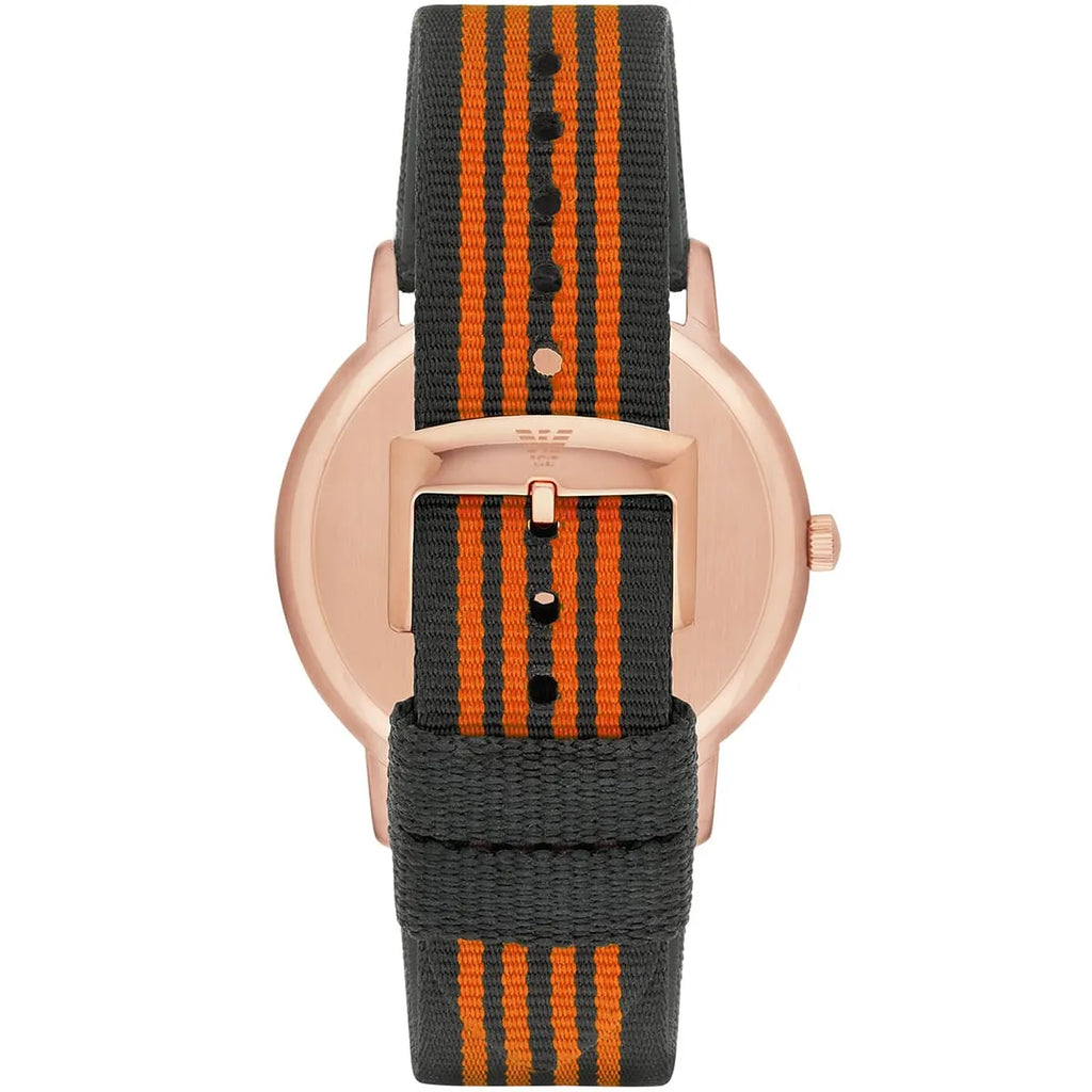 Emporio Armani Kappa Quartz Grey Dial Two Tone Nylon Strap Watch For Men - AR11014