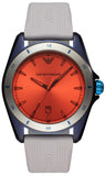 Emporio Armani AR11218 Sigma Analog Men's Watch – Orange Dial & Grey Silicone Strap