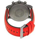 Emporio Armani Luigi Chronograph Black Dial Red Leather Strap Watch For Men - AR1971