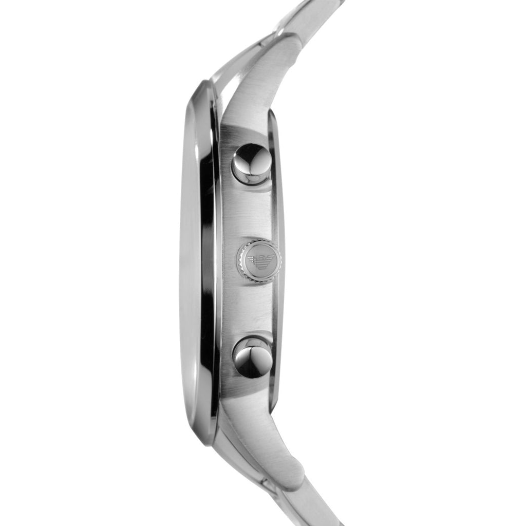 Emporio Armani Renato Chronograph Cream Dial Silver Steel Strap Watch For Men - AR2458