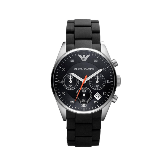 Emporio Armani Sportivo Chronograph Black Dial Black Strap Watch For Men - AR5858