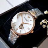 Emporio Armani Meccanico Automatic Mother of Pearl Dial Two Tone Steel Strap Watch For Women - AR60049