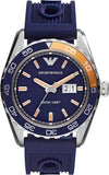 Emporio Armani AR6045 Sportivo Chronograph Quartz Men's Watch – Blue Dial & Blue Rubber Strap