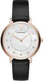 Emporio Armani AR80011 Kappa Mother of Pearl Women's Watch – White Dial & Black Leather Strap
