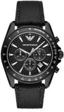Emporio Armani AR6131 Sigma Chronograph Men's Watch – Black Dial & Black Leather Strap