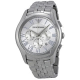 Emporio Armani Velente Chronograph Quartz Silver Dial Silver Steel Strap Watch For Men - AR1702