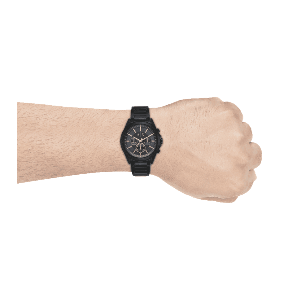 Armani Exchange Drexler AX2639 Men's Chronograph Watch – Black Dial with Black Stainless Steel Strap