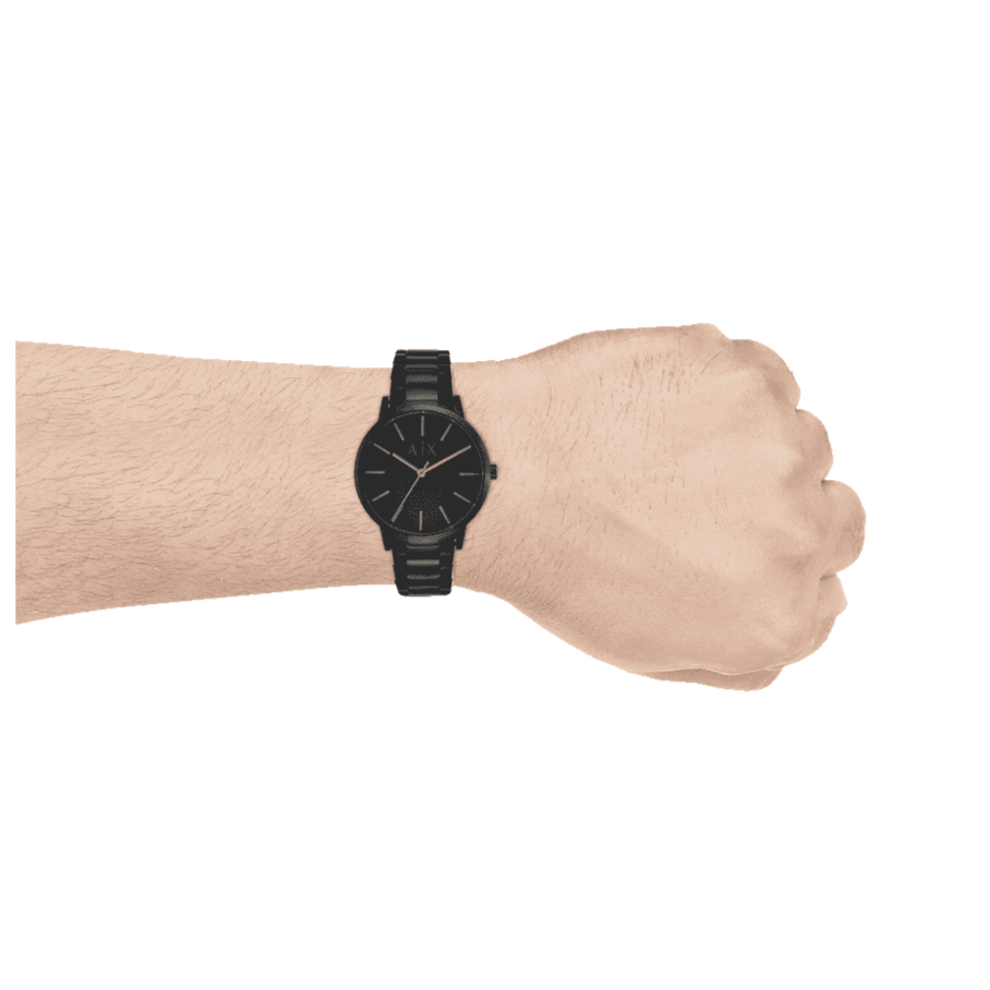 Armani Exchange Cayde AX2701 Men's Analog Watch – Black Dial with Black Stainless Steel Strap