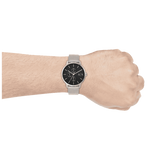 Armani Exchange Cayde AX2714 Men's Chronograph – Black Dial with Silver Mesh Stainless Steel Strap